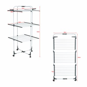 Сушилка напольная для белья раскладная, 3 уровня, 30 метров, на колесах, LAIMA HOME HIGH-RISE, 700472 - фото 7540003