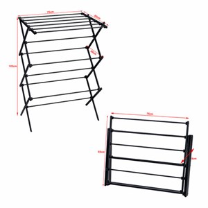 Сушилка напольная МИНИ для белья раскладная, 6 уровней, 10 метров, LAIMA HOME LADDER BLACK, 700473 - фото 7540004