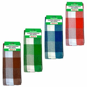 Салфетка вафельная универсальная, ХЛОПОК, 40х64 см, цветная клетка, ассорти, BOOMHOUSE (БУМХАУС), 700883 - фото 7540027