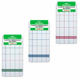 Салфетка универсальная, ХЛОПОК, 47х65 см, белая клетка, легкий цветной контур, ассорти, BOOMHOUSE (БУМХАУС), 700886 - фото 7540030