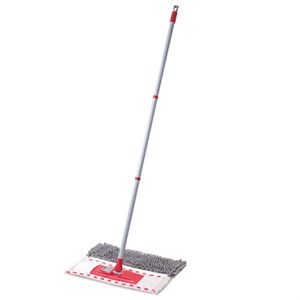 Швабра с флаундером 40 см составной черенок 120 см МОП микрофибра/абразив + МОП СИНЕЛЬ, PERKLIN, 700987 - фото 7572392