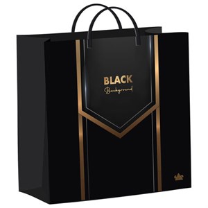Пакет с пластиковой ручкой, мягкий пластик, 26х24см, "Черный бэкграунд", 140мкм, ШК1770, н00269763 - фото 7572395