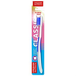 Зубная щетка средней жесткости (ассорти 4 цвета), LAIMA DENT "CLASSIC", xxxxxx, 609312 - фото 7647327