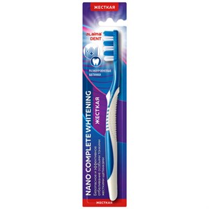 Зубная щетка жесткая, LAIMA DENT "Nano Complete WHITENING", безопасное отбеливание, 609317 - фото 7647332