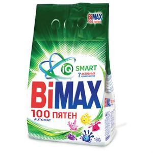 Стиральный порошок-автомат 1,5 кг, BIMAX (Бимакс) "100 пятен" (Нэфис Косметикс), 2502-1АХ - фото 7661698