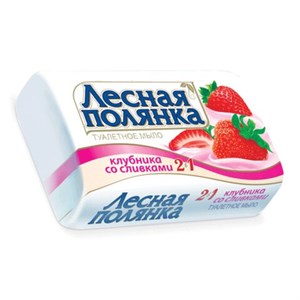Мыло туалетное 90 г, ЛЕСНАЯ ПОЛЯНКА (Нэфис Косметикс), "Клубника со сливками", 1097-2 - фото 7661699