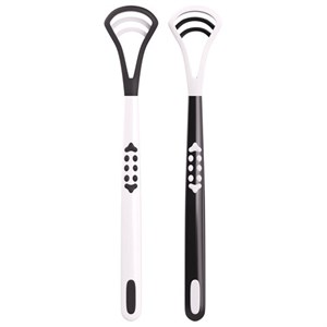 Скребок для языка двусторонний, КОМПЛЕКТ 2шт., с зубчиками и удобной ручкой, пластик, LAIMA DENT, 609412 - фото 7661723