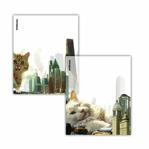 Обложки ПП для тетрадей и дневников ERICH KRAUSE "Big City Cats", КОМПЛЕКТ 12 шт., 80 мкм, 212х347 мм, 63508 - фото 7684117