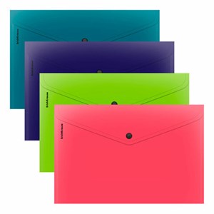 Папка-конверт с кнопкой ERICH KRAUSE "Soft Reef", A4, до 120 листов, непрозрачная, ассорти, 0,18 мм, 62956 - фото 7684122