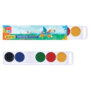 Краски акварельные FORUM "Зверята" 6 цветов, медовые, круглые кюветы, картонная коробка, FA-EV-006-Z - фото 7700603