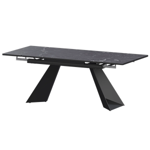 Стол раздвижной Дуэт Обеденные столы в пластике Дуэт 1400х800+300 (Н-3829) Даркстоун/Черный муар - фото 7739808