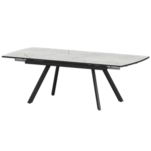 Стол раздвижной Фаворит Обеденные столы в пластике Фаворит 1400+300 (Н-3791) Серый Каспий/Черный муар - фото 7739826