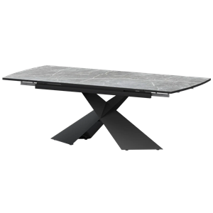 Стол раздвижной Модерн Обеденные столы в пластике Модерн 1400х945+300 (Н-3833) Фаерстоун/Черный муар - фото 7739831