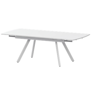 Стол раздвижной Фаворит Обеденные столы в пластике Фаворит 1400+300 (Н-3791) Супер Белый/Белый муар - фото 7739834