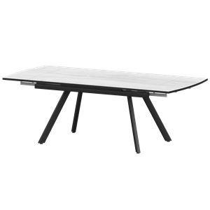 Стол раздвижной Фаворит Обеденные столы в пластике Фаворит 1400+300 (Н-3791) Фрост/Черный муар - фото 7739837
