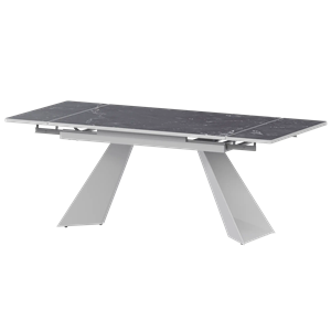 Стол раздвижной Дуэт Обеденные столы в пластике Дуэт 1200х800+300 (Н-3828) Даркстоун/Белый муар - фото 7739842