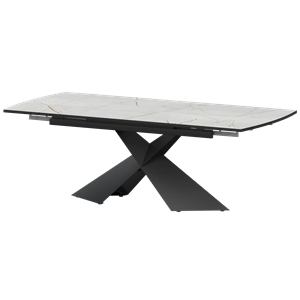 Стол раздвижной Модерн Обеденные столы в пластике Модерн 1400х800+300 (Н-3832) Серый Каспий/Черный муар - фото 7739844