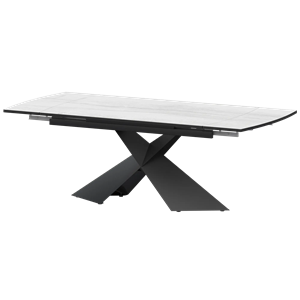 Стол раздвижной Модерн Обеденные столы в пластике Модерн 1400х800+300 (Н-3832) Фрост/Черный муар - фото 7739846