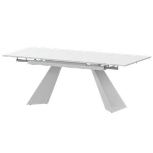 Стол раздвижной Дуэт Обеденные столы в пластике Дуэт 1200х800+300 (Н-3828) Супер Белый/Белый муар - фото 7739856