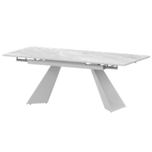 Стол раздвижной Дуэт Обеденные столы в пластике Дуэт 1200х800+300 (Н-3828) Лавант/Белый муар - фото 7739863