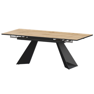 Стол раздвижной Дуэт Обеденные столы в пластике Дуэт 1400х800+300 (Н-3829) Дуб Вотан/Черный муар - фото 7739866