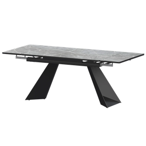 Стол раздвижной Дуэт Обеденные столы в пластике Дуэт 1400х800+300 (Н-3829) Фаерстоун/Черный муар - фото 7739869