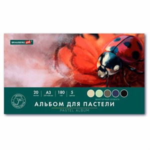 Альбом для пастели БОЛЬШОЙ А3, 20 листов 5 цветов, 180гр/м2, склейка, BRAUBERG ART CLASSIC, 116344 - фото 7777757