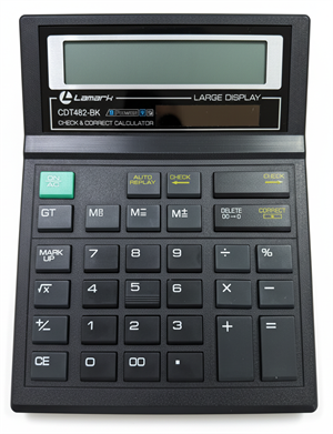 Калькулятор настольный LAMARK CDT482-BK, 12 разрядов, двойное питание, 186x142x30 мм, ЧЕРНЫЙ - фото 7785797