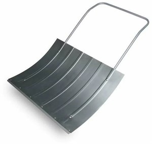 Лопата снеговая СКРЕПЕР 75х60 см оцинкованный , металлическая планка, рукоятка 140 см, СУПЕРПРОЧНЫЙ - фото 7854971