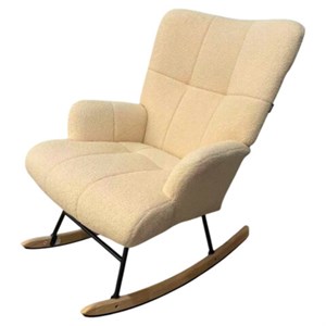 Кресло-качалка BRABIX Rock LC-310, фактурная ткань букле (экомех), кремовое, 533150 - фото 7865564