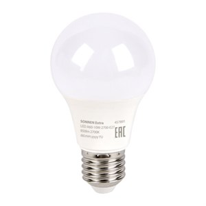 Лампа светодиодная SONNEN EXTRA, 10 (85) Вт, Е27, груша, теплый белый, 30000 ч, LED A60-10W-2700-Е27, 457891 - фото 7878601