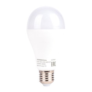 Лампа светодиодная SONNEN EXTRA, 25 (200) Вт, Е27, груша, нейтральный белый, 30000 ч, LED A65-25W-4000-Е27, 457901 - фото 7878622