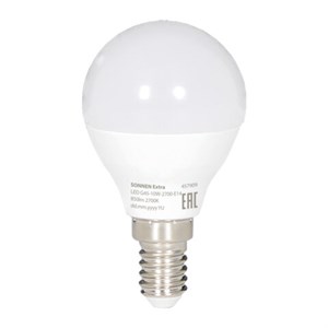Лампа светодиодная SONNEN EXTRA, 10 (85) Вт, E14, шар, теплый белый, 30000 ч, LED G45-10W-2700-Е14, 457909 - фото 7878639
