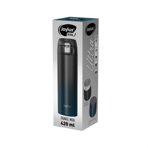 Термокружка 420 мл JOYLUX (ДЖОЙЛЮКС) ULTRA GRADIENT, нержавеющая сталь SUS304, черный/синий, 700275 - фото 7890952