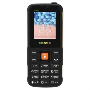 Телефон мобильный TEXET TM-D400, 2 SIM, 1,77", 32 Мб, microSD, FM, MP3, IP54, фонарик, черный, 127371 - фото 7922003