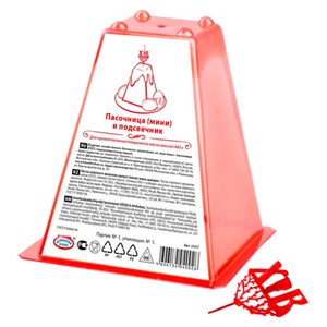 Пасочница пасхальная для приготовления творожной пасхи 465 г, с подсвечником, рецептом, пластик 34108 - фото 7922133