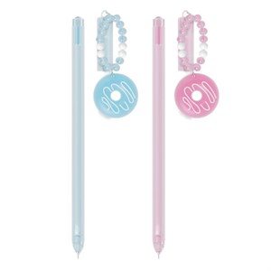 Ручка с подвеской шариковая FUNSTER "DONUT", СИНЯЯ, ассорти, пишущий узел 0,7 мм, линия письма 0,35 мм, 144373 - фото 7943346