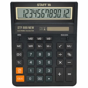 Калькулятор настольный STAFF STF-888-New (202x158 мм), 12 разрядов, двойное питание, черный, 273831 - фото 7943387