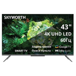 Телевизор SKYWORTH 43G66G, 43" (108 см), 3840x2160, 4K, 16:9, Google TV, Wi-Fi, черный - фото 7956772