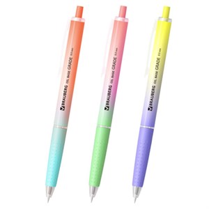 Ручка шариковая автоматическая BRAUBERG "OIL-BASE GRADE", СИНЯЯ, корпус ассорти, пишущий узел 0,5 мм, линия письма 0,3 мм, 144501 - фото 8026012