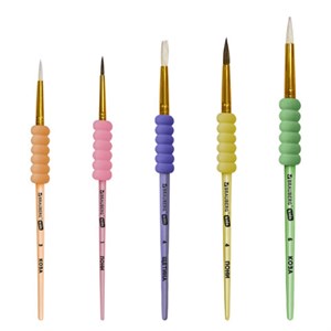 Кисти c EVA вставкой НАБОР 5 шт (ПОНИ круглые 1,4;КОЗА круглые 3,6;ЩЕТИНА плоская 4), BRAUBERG KIDS, 201091 - фото 8026026