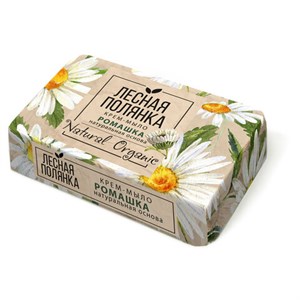 Мыло-крем туалетное 90г ЛЕСНАЯ ПОЛЯНКА "Ромашка", натуральная основа, ш/к 94899, 1100-2 - фото 8047225