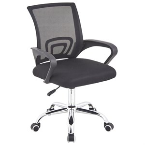 Кресло CROMEX (КРОМЕКС) "Top CH-695", ХРОМ, с подлокотниками, сетка/ткань TW, черное, 533066 - фото 8274699