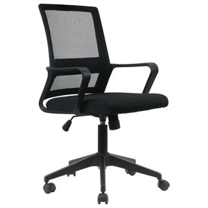 Кресло CROMEX (КРОМЕКС) "Basic CH-698", с подлокотниками, механизм качания, сетка/ткань TW, черное, 533069 - фото 8274706