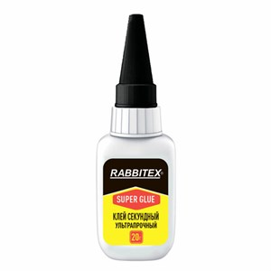 Клей секундный суперклей УЛЬТРАПРОЧНЫЙ, МАКСИМАЛЬНЫЙ ОБЪЕМ, 20 грамм, RABBITEX, 609803 - фото 8274756