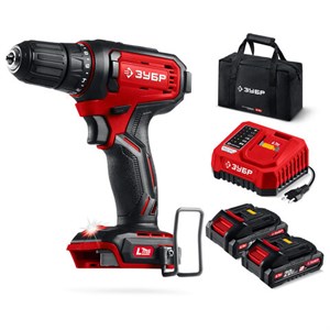 Дрель-шуруповерт безударная, аккумулятор 20 В, 40 Н·м, 2 АКБ LMS (2 А·ч), сумка, ЗУБР Мастер ДШ-40-22 - фото 8274782