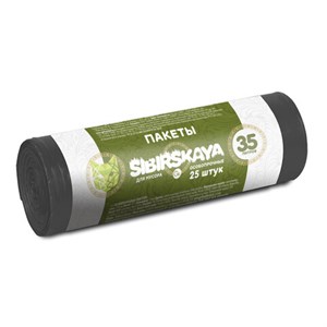 Мешки для мусора 35 л, черные, в рулоне 25 шт., ПНД, 53х56 см, 7 мкм, GR SIBIRSKAYA, 101-003 - фото 8274864