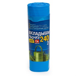 Вкладыши в бочку 240 л, синие, в рулоне 2 шт., ПВД, 140х90 см, 75 мкм, GRIFON, 101-546 - фото 8274876