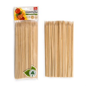 Шампуры деревянные 200 мм, КОМПЛЕКТ 100 шт., береза, GRIFON, 400-101 - фото 8274879