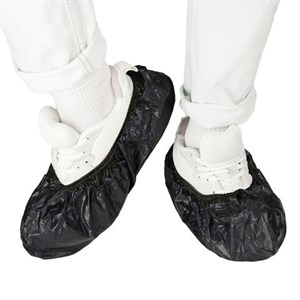 Бахилы двойные, КОМПЛЕКТ 500 шт. (250 пар), STRONG, 39х14 см, 100 мкм, 10 г, черные, ELEGREEN, ЭГЦЧ-100/Н20 - фото 8311851